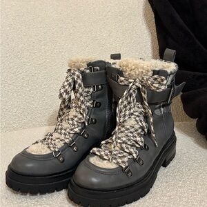 Circus Gray and Cream Combat Boots